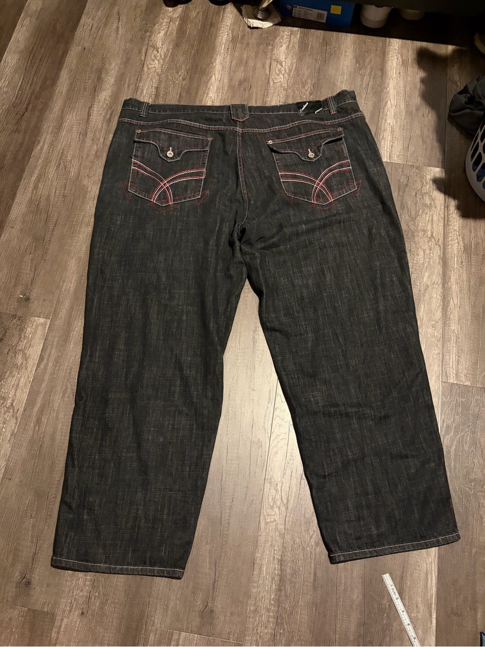Knockout Jeans Red Stitch Embroidered 54x34